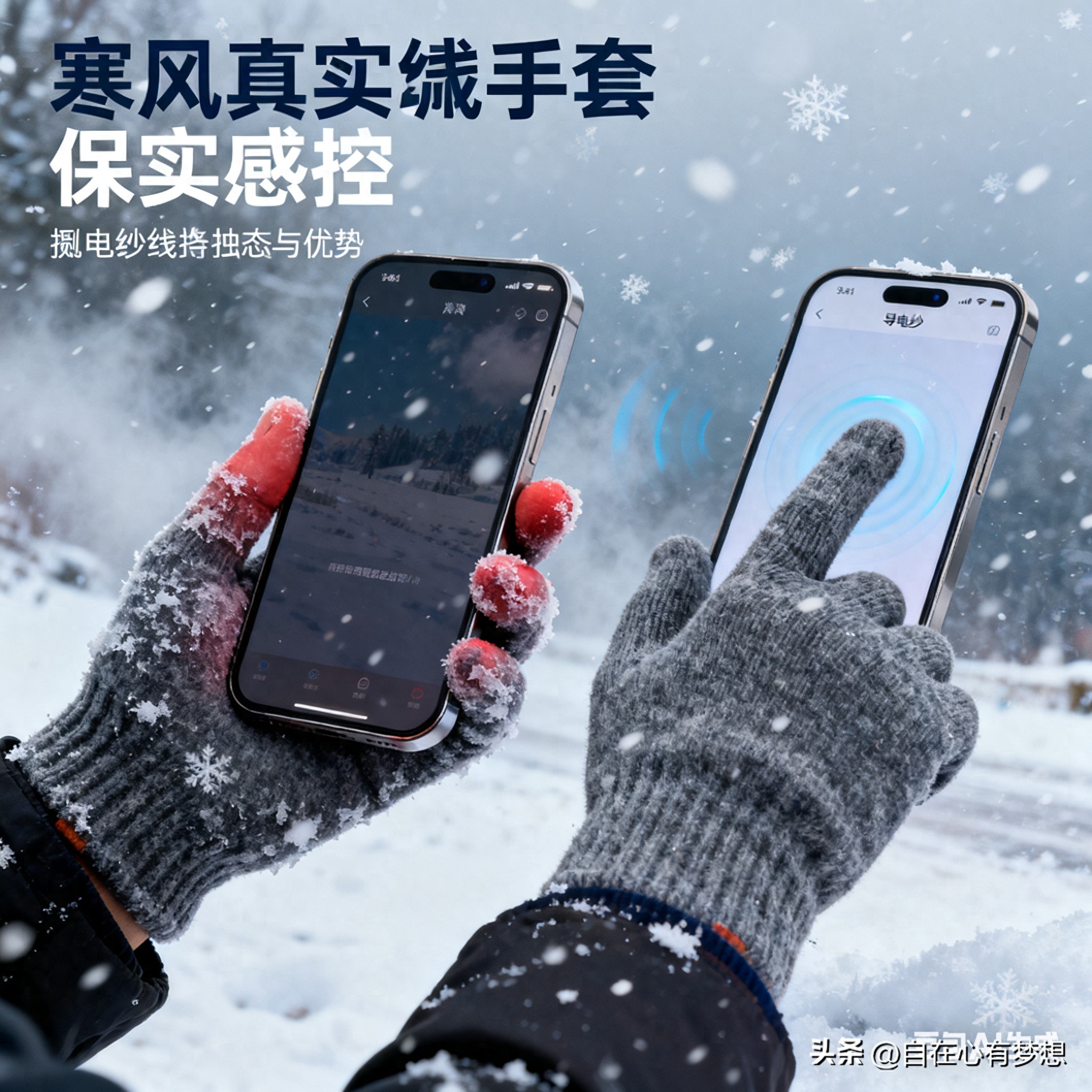 导电纱线款_冬季跑步手套_健身手套样式