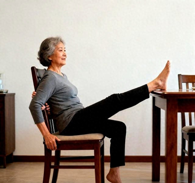 股四头肌训练椅_椅子锻炼防跌倒_椅子动作