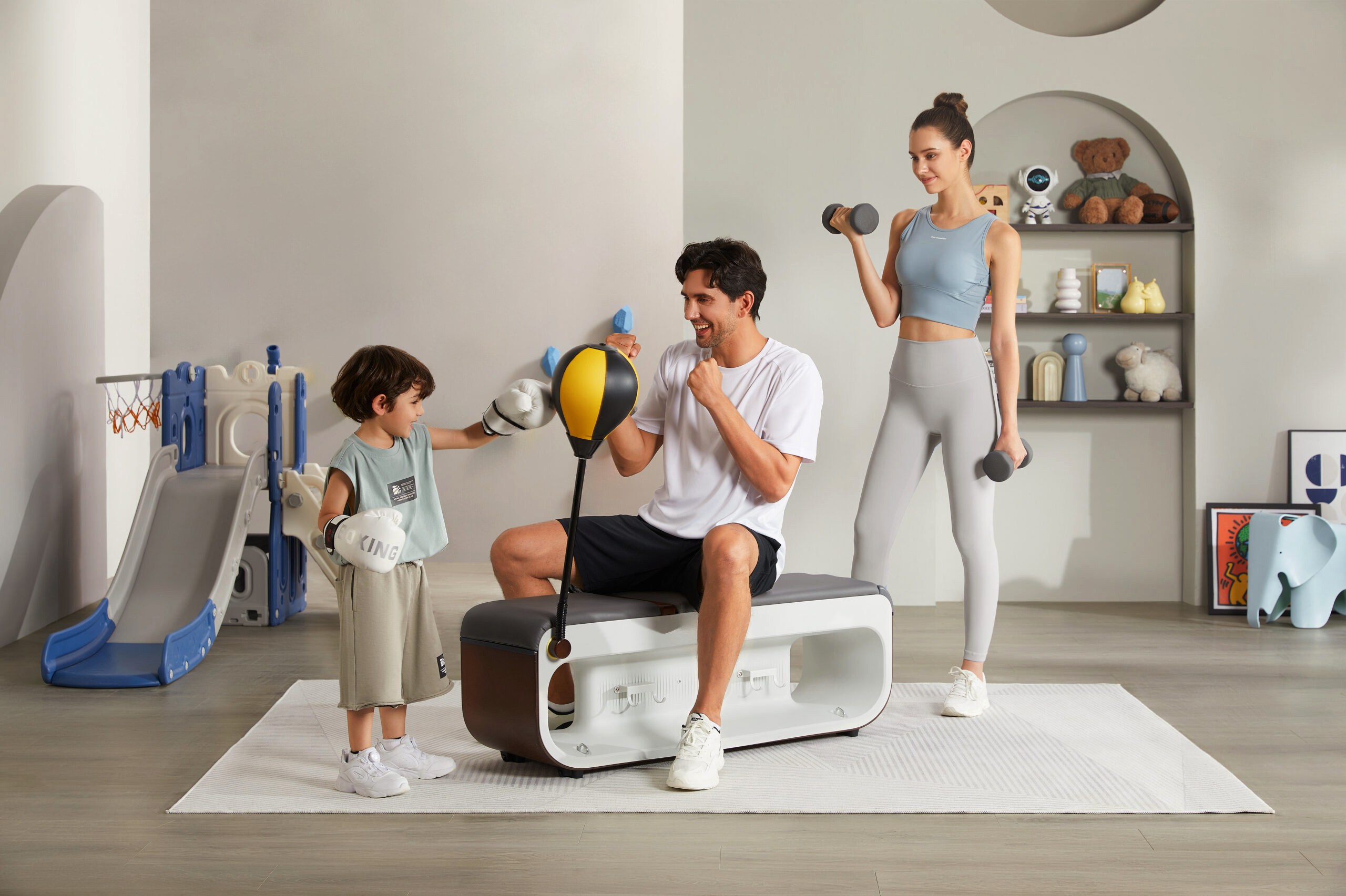 智能化力量器械居家场景_沐小马居家健身凳_综合力量训练器